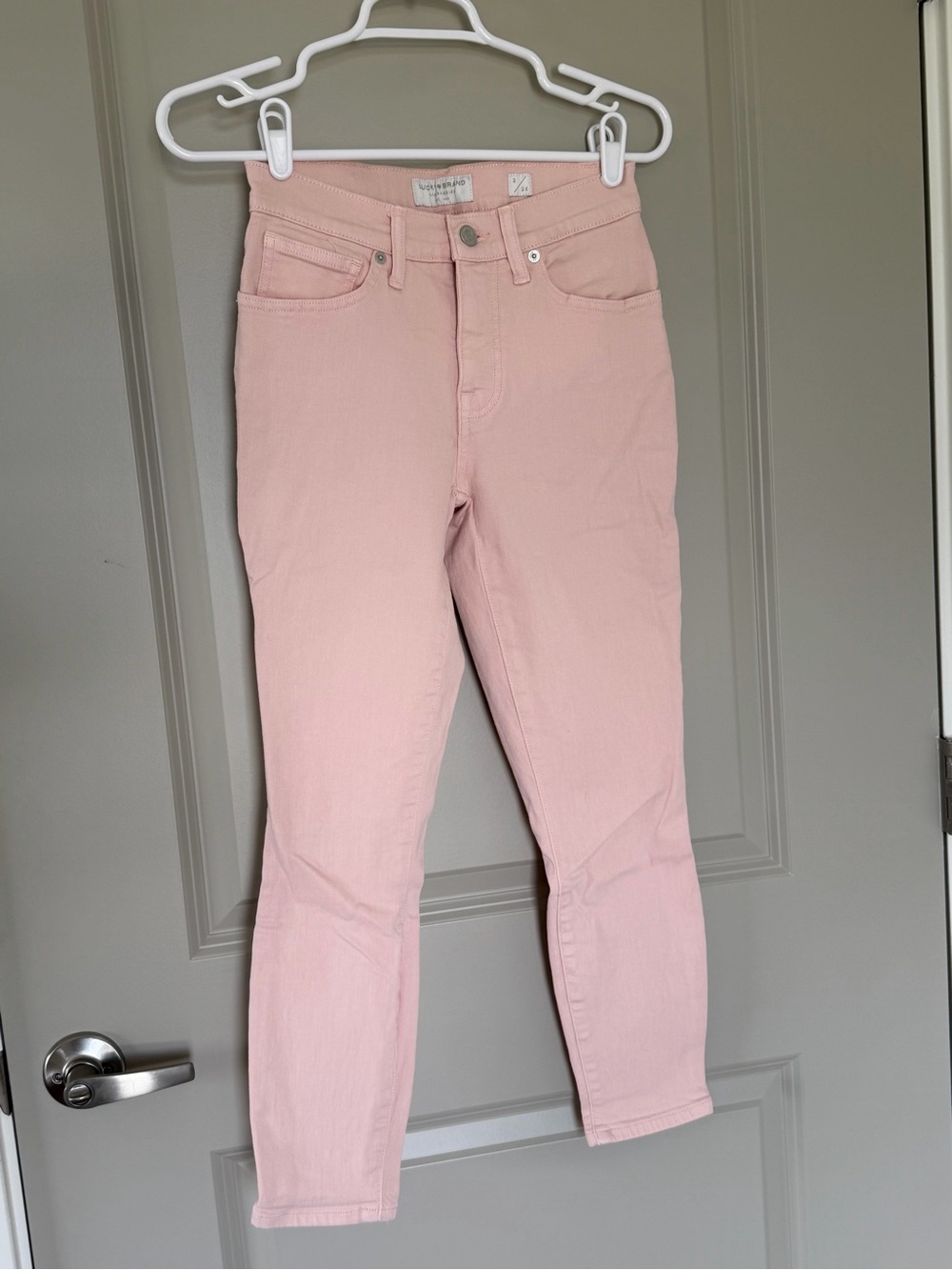 Lucky Brand Size 2 Skinny Crop Jeans in Light Pink